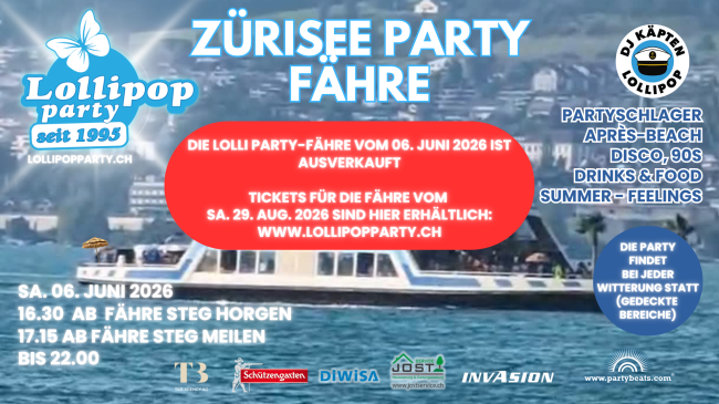 Lollipop Party Zürisee Fähre Horgen-Meilen